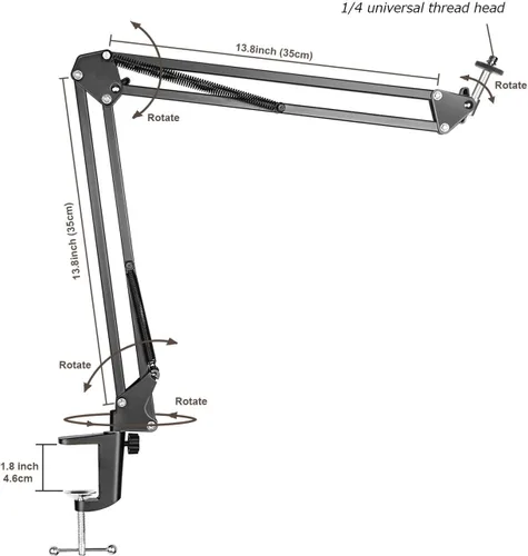 Vista 7 de LenTok - Soporte de trípode para cámara web, anillo de luz, brazo flexible sobre la cabeza para iPhone con soporte para teléfono y cabeza de bola