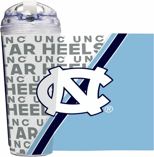 Vista 114 de Rico Industries Taza acrílica NCAA estándar de 24 onzas con tapa con bisagra, taza de doble pared oficialmente licenciada con pajita
