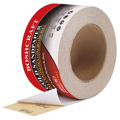 Vista 13 de BOSHCRAFT Papel de lija PSA Longboard de grano 60, rollo continuo de 20 yardas de largo, papel de lija autoadhesivo de 2-3/4 pulgadas de ancho
