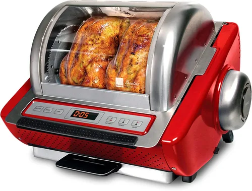 Vista 9 de Ronco Horno asador digital de encimera 5000 Platino, capacidad de 12 libras El pollo asado se cocina perfectamente, 3 funciones: asador, sear