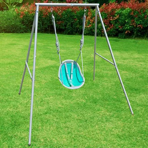 Vista 8 de XDP Recreation columpio para niños con estructura, juego portátil para el patio trasero, color aguamarina