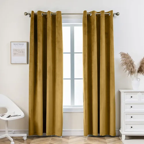 Vista 20 de Pleasant Boulevard - Cortinas de terciopelo para decoración interior de habitaciones y ventanas grandes, elegantes, estilo con ojales, 2 paneles