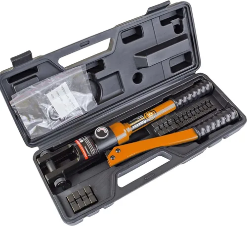 Vista 6 de AMZCNC Herramienta de crimpadora de cable hidráulico 12 toneladas 8AWG-4/0AWG 9 troqueles Kit