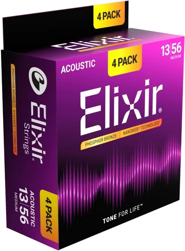 Vista 15 de Elixir, cuerdas de bronce para guitarra acústica 80/20 con recubrimiento Polyweb, extralivianas (.010-.047)