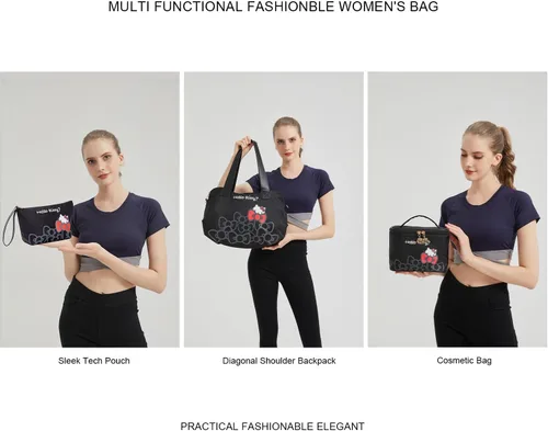 Vista 16 de AmBealla Bolsas de viaje con cremallera, bolsa de fin de semana, ligera para mujer, bolsa de lona para llevar en el gimnasio, trabajo