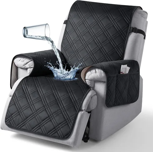 Vista 33 de TAOCOCO Funda para silla reclinable 100% impermeable que se mantiene en su lugar, fundas reclinables para sillas reclinables pequeñas con bolsillo