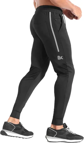 Vista 16 de BROKIG Pantalones deportivos ligeros para hombre, elásticos, de secado rápido, con bolsillos con cremallera