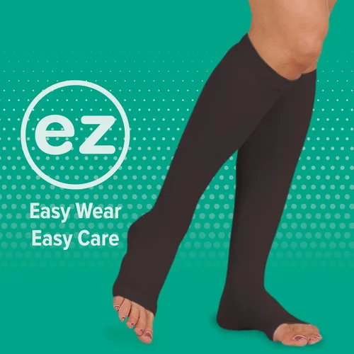 Vista 6 de Juzo Basic 4411 Knee-High 20-30 mmHg Open Toe Compression Stocking, Regular