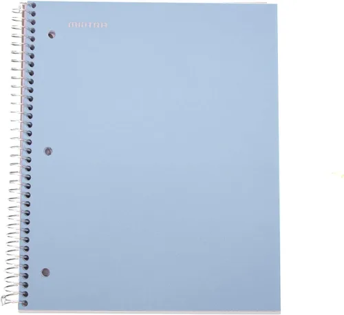 Vista 5 de Mintra Office Cuaderno con espiral duradero, 3 materias, azul pervinca (Arctic Ice), amarillo claro (Sun Yellow) y rosado claro (Spring Pink)