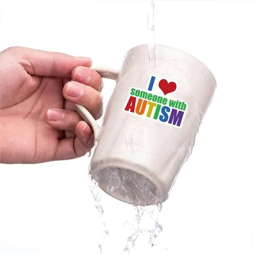 Vista 7 de Calcomanías de autismo 50 calcomanías de vinilo impermeables para concientización del autismo para botellas de agua, laptop, equipaje