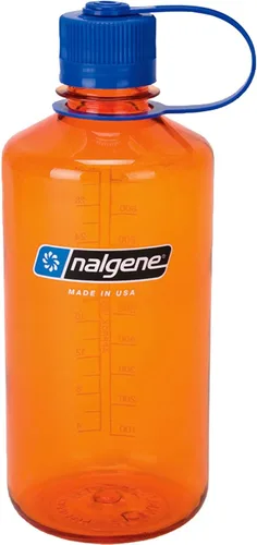 Vista 2 de Nalgene Sustain Tritan - Botella de agua sin BPA hecha con material derivado del 50% de residuos plásticos, 32 onzas, boca estrecha, naranja