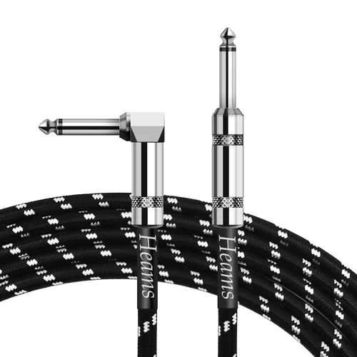Vista 8 de Paquete de 2 cables de guitarra prémium de 10 pies, sin ruido, 3 veces de durabilidad