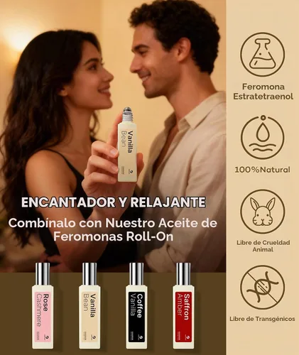 Vista 3 de purefittech Perfume de feromonas para mujer, fragancia de grano de vainilla, aceite de perfume de feromonas de larga duración, 0.34 onzas líquidas