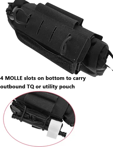 Vista 4 de SABADO Rapid/Quick Deploy First Aid Kit Pack Tactical IFAK Pouch Two-Piece System Med Roll Carrier Hypalon Handle Outdoor Sport Hunting Bag