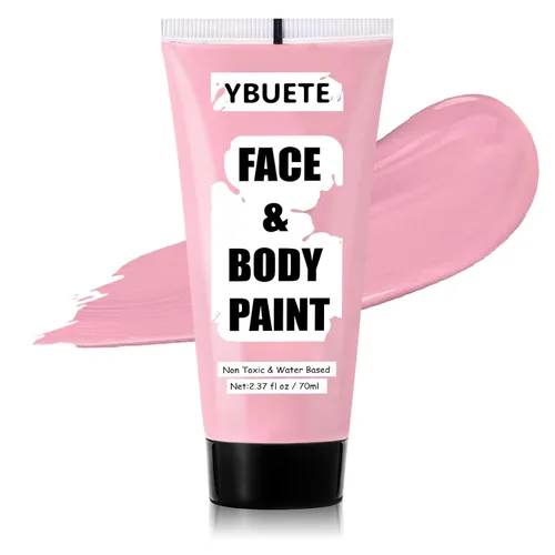 Vista 21 de YBUETE Pintura facial corporal a base de agua blanca para calavera Cosplay Blanco