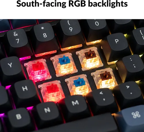 Vista 4 de Keychron Q6 Teclado mecánico personalizado con cable, macro programable QMKVIA, retroiluminación RGB de aluminio de tamaño completo, doble junta