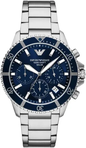 Vista 16 de Emporio Armani World Explorer Dive-Inspired Men's Watch with Stainless Steel, Silicone or Leather Band