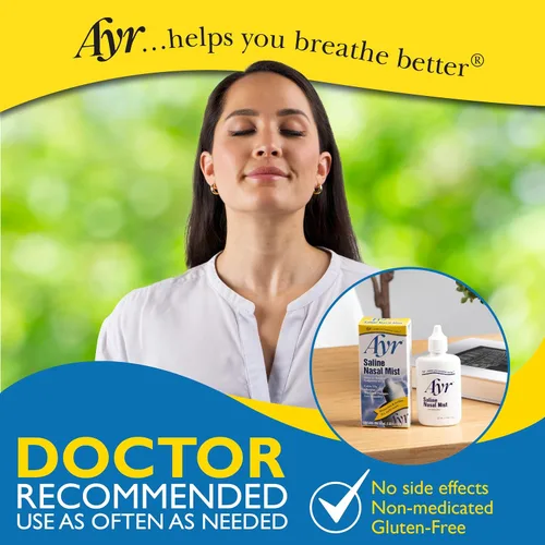 Vista 7 de Ayr Spray nasal salino de 1.7 fl oz – Crema hidratante nasal no medicada para pasajes nasales secos para alivio del resfriado y alergias