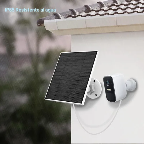 Vista 6 de Panel solar para cámara Eufy al aire libre, cargador de panel solar de cámara de 5 W compatible con Eufycam, fuente de alimentación continua, panel