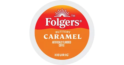 Vista 13 de Folgers Café con sabor artificial a caramelo mantecoso, cápsulas Keurig K-Cup, caja de 10