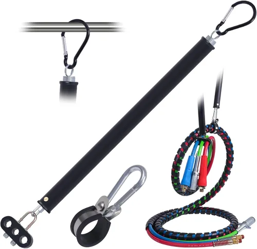 Vista 11 de Cheemuii Kit de Resorte Tensor Doble de 16" con Soporte para Manguera de Remolque, Resorte Tensor Resistente para Kit de Líneas de Aire de Camión