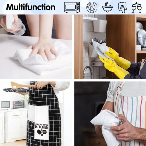 Vista 6 de RZHV Toalla de cocina con texto en inglés "Stay Out of the Kitchen", divertida toalla de platos de pickleball regalo para mujeres, hermanas, amigas