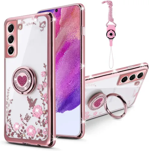 Vista 9 de Funda para Samsung Galaxy S9, Galaxy S9 para mujer, con purpurina, suave, elegante, transparente, TPU de lujo, linda funda protectora con correa
