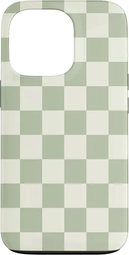 Vista 10 de Funda clásica Checkered Checker Checkerboard Light Sage Green para iPhone 17