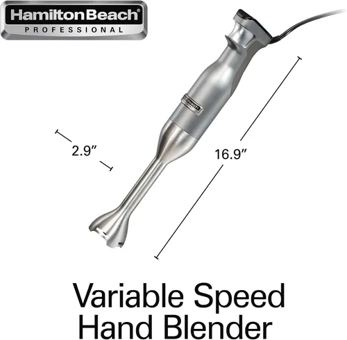 Vista 8 de Hamilton Beach Professional Batidora eléctrica de inmersión manual con velocidad variable + pantalla LED, 300 vatios de potencia máxima, batidor