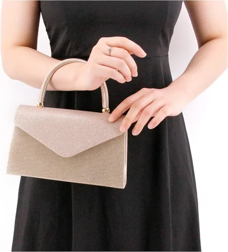Vista 5 de Naimo Bolso de mano de cristal brillante con asa superior bolso de hombro cruzado para boda fiesta novia