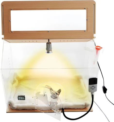 Vista 5 de Intelligence Pet House - Incubadora para cachorros con alfombrilla de calefacción, diseño totalmente transparente