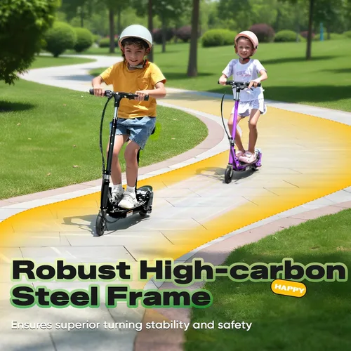 Vista 2 de Electric Scooter with Seat, Adjustable Height for Kids Ages 6-12, up to 10mph ＆ 155lbs Max Load, Removable Seat 2 Riding Styles