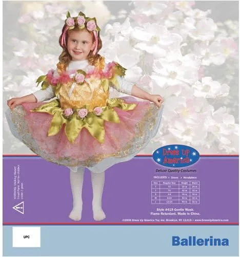 Vista 2 de Dress Up America Conjunto de disfraz infantil de bailarina para niñas pequeñas