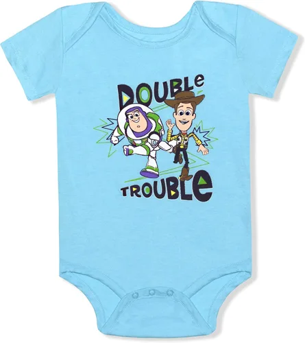 Vista 2 de Disney Toy Story Buzz Lightyear and Woody - Conjunto de 3 piezas para niños recién nacidos y bebés, color azulverde lima