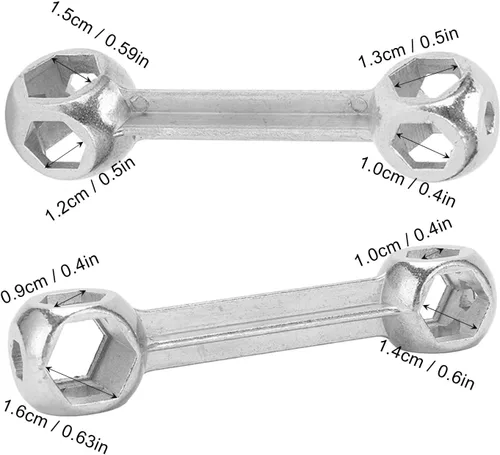 Vista 3 de Llave portátil 10 en 1 de 0.236-0.630 in a prueba de herrumbre multi funcional hueso de perro hexagonal llave para reparación de bicicletas