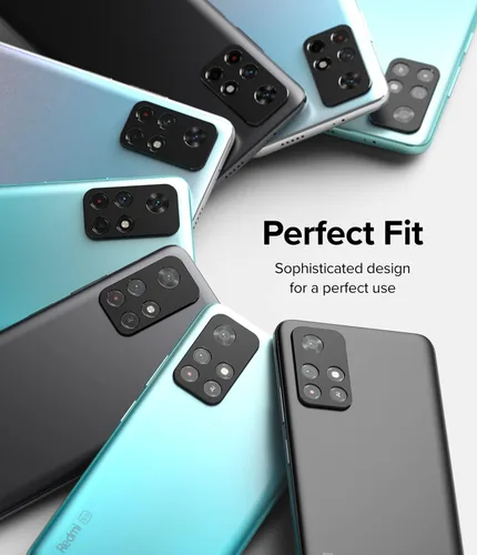 Vista 3 de Ringke Estilo de cámara compatible con Xiaomi Note 11T 5G / Poco M4 Pro 5G Protector de lente de cámara, marco de aluminio, adhesivo protector