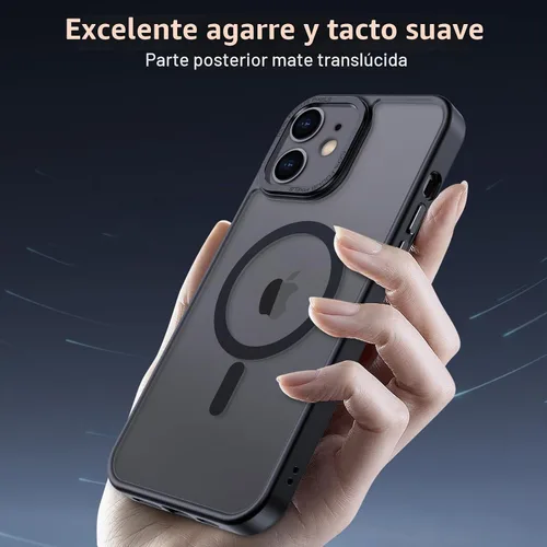 Vista 5 de Anuck - Funda magnética para iPhone 11 compatible con MagSafe, carcasa trasera mate translúcida dura, borde de TPU, delgada, resistente a impactos