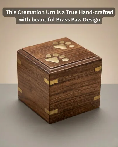 Vista 2 de Urna de madera – Urnas de mascotas para cenizas de perros, urnas decorativas de madera para cenizas – Urnas de cremación de palisandro para perros