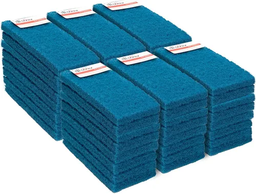 Vista 15 de Scrub Doctor - Esponja de grado comercial, suministros de limpieza ecológicos reutilizables (azul, servicio mediano, paquete de 12)