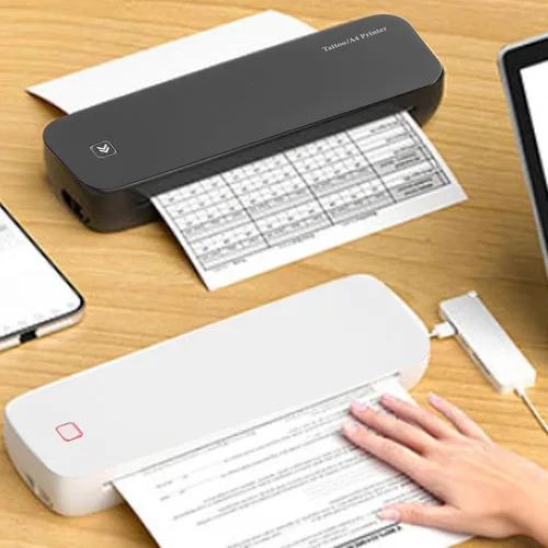 Vista 5 de Ymiko Impresora térmica portátil sin tinta A4 para viajes (negro)