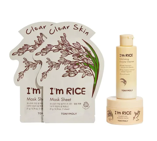 Vista 7 de TONYMOLY I’m Rice Exfoliating Enzyme Cleanser – Lavado facial de polvo de arroz y exfoliante de enzima de papaya, mascarilla suave AHA para una piel