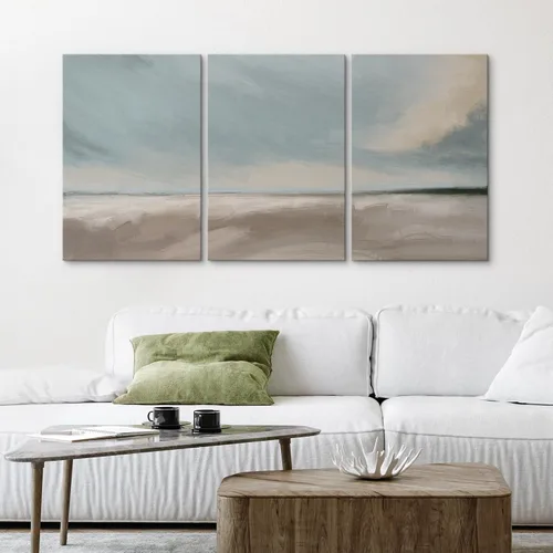 Vista 71 de wall26 Lienzo enmarcado para pared, juego de arte de acuarela pastel, paisaje rural, ilustraciones con formas abstractas, arte moderno, decorativo