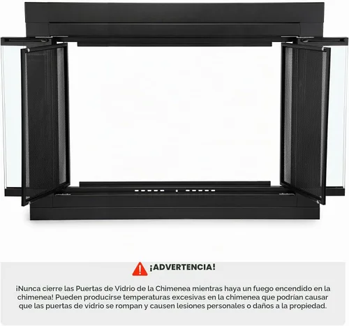 Vista 4 de Stanbroil - Puerta de cristal plegable para chimenea, color negro, grande