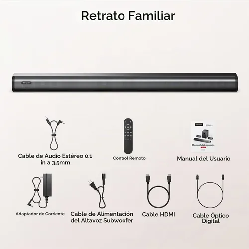 Vista 9 de Hiwill Barra de sonido Dolby de 2.2 canales para Smart TV, 200 W de potencia máxima, 6 controladores - 2 subwoofer/2 tweeter integrado, graves