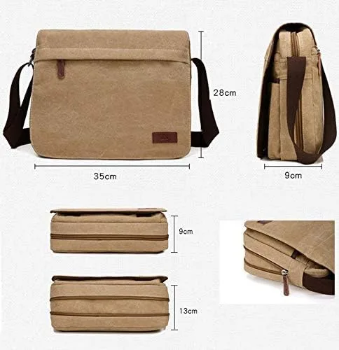 Vista 3 de Sechunk Vintage Canvas Messenger Cross body bag Shoulder bag
