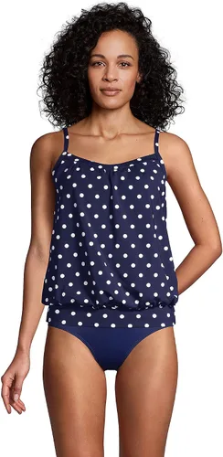 Vista 3 de Lands' End Traje de baño tankini largo resistente al cloro para mujer, con tirantes ajustables