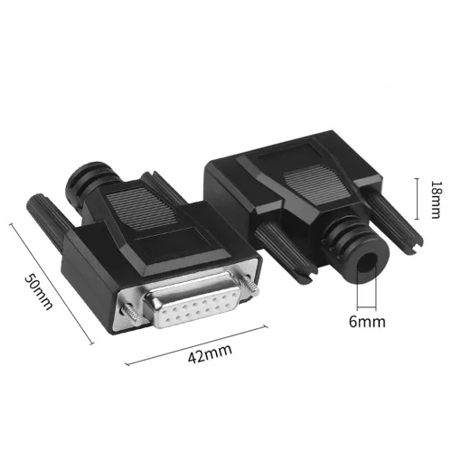 Vista 5 de 6.56ft 24AWG DB15 Hembra RS232 15Pin Serial Cable de extensión serial, conector chapado en oro de 15 pines con cable de extremo de alambre desnudo