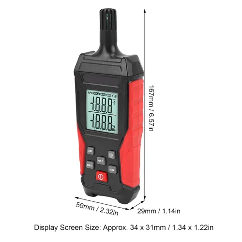 Vista 7 de Asixxsix Digital Temperature Humidity Meter, Thermometer Hygrometer Monitor with Data Hold, Backlight Screen Display, Handheld Temperature and