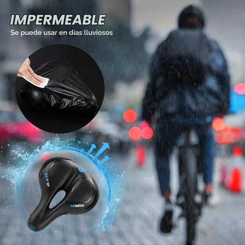 Vista 5 de Asiento de bicicleta, asiento de bicicleta YOUNGDO cómodo Azul