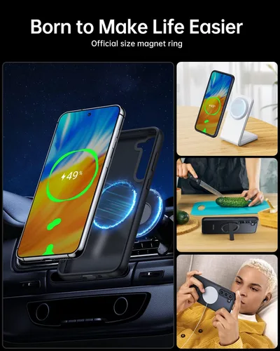 Vista 2 de Meifigno Magic Mag Series - Funda para Samsung Galaxy S23 Plus (6.6 pulgadas), compatible con MagSafe y protección de grado MIL, parte trasera mate